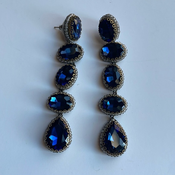 Anthropologie blue skipping stones earrings - Picture 1 of 3